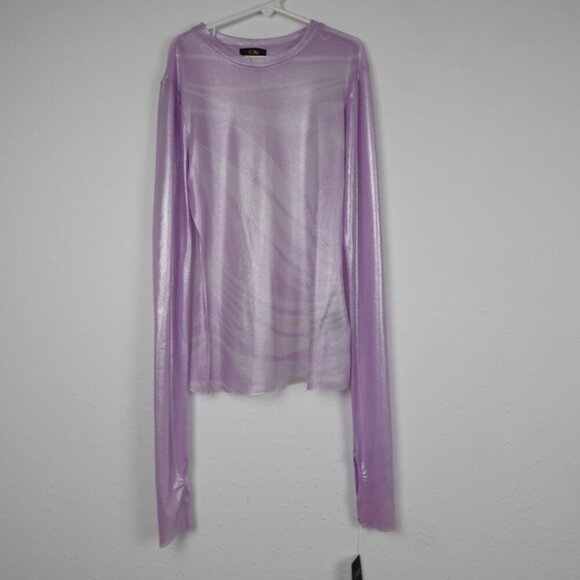AFRM Mesh Top Women's Size S Purple Orchid Long Sleeve Hippie Festival Boho - Picture 1 of 9